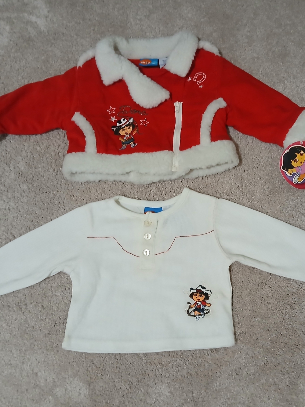 Vintage Retro Nick Jr Red/white Cowgirl Jacket & Top 2pcs Set Dora The Explorer